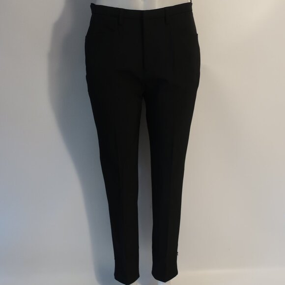Womens Prada Black Flat Front Ankle Zip Dress Pants 42 US/6 * - Picture 2 of 13